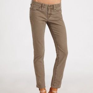 Vince Stretch Cotton Crop Skinny Ankle Jeans Cocoa Brown Women's Size 29
